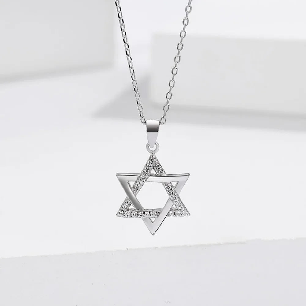 שרשרת מגן דוד 925 תליון מגן דוד יוקרתי