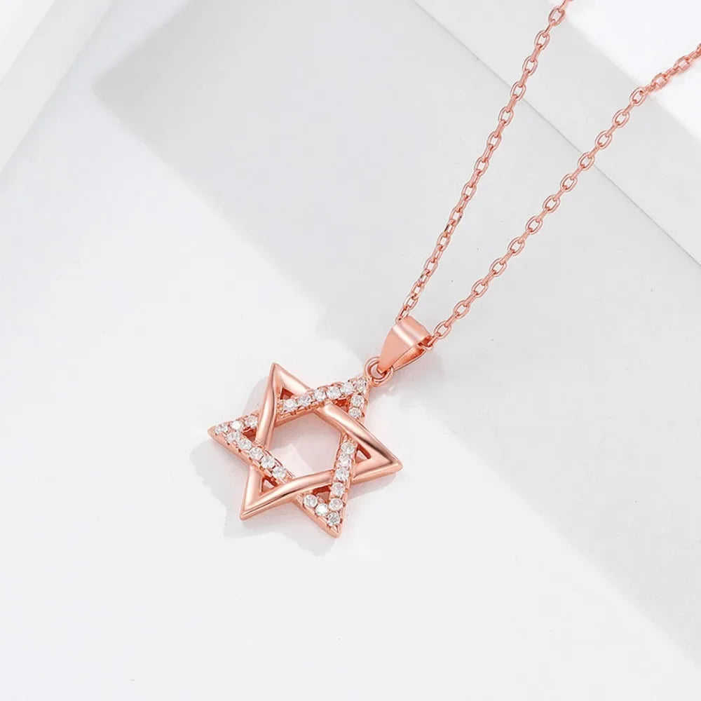 שרשרת מגן דוד 925 תליון מגן דוד יוקרתי