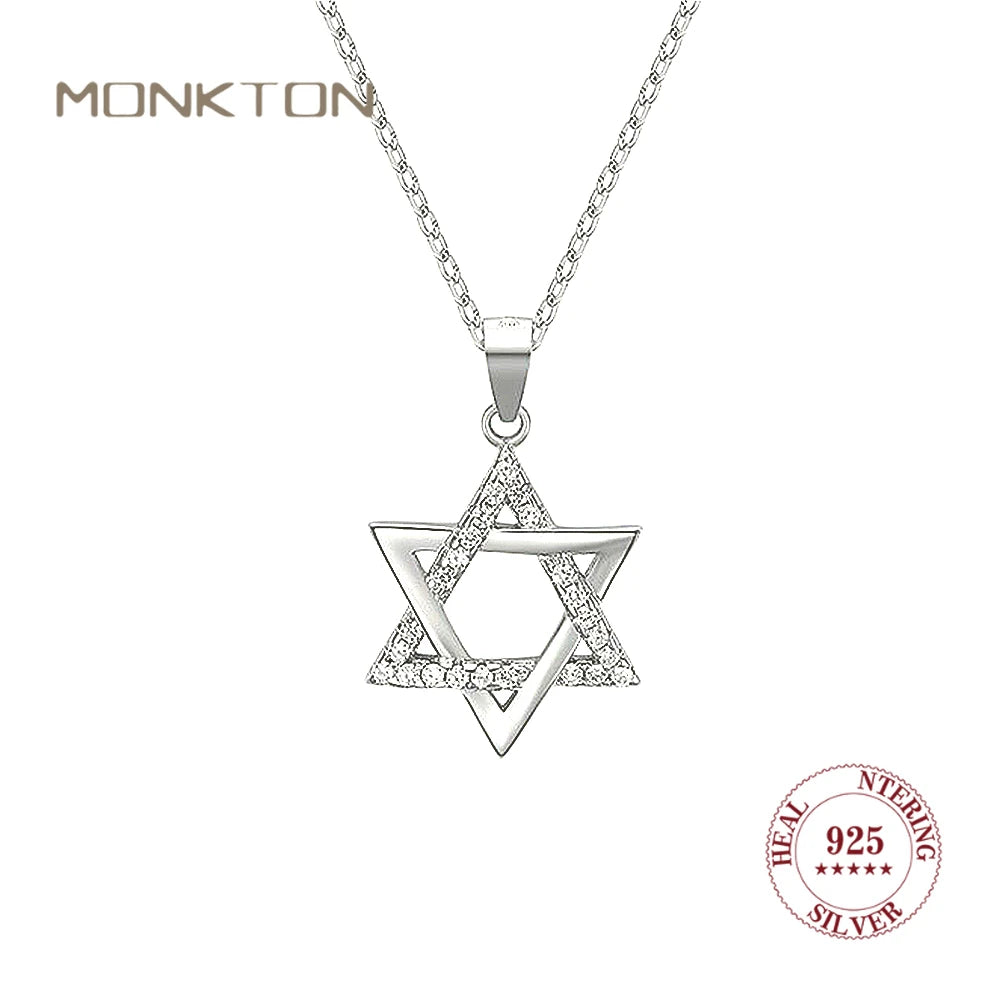 שרשרת מגן דוד 925 תליון מגן דוד יוקרתי