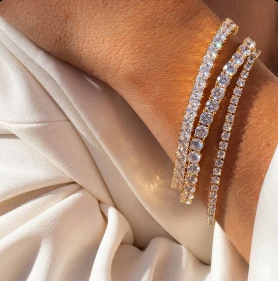 צמיד טניס מכסף 925 ומזהב 925