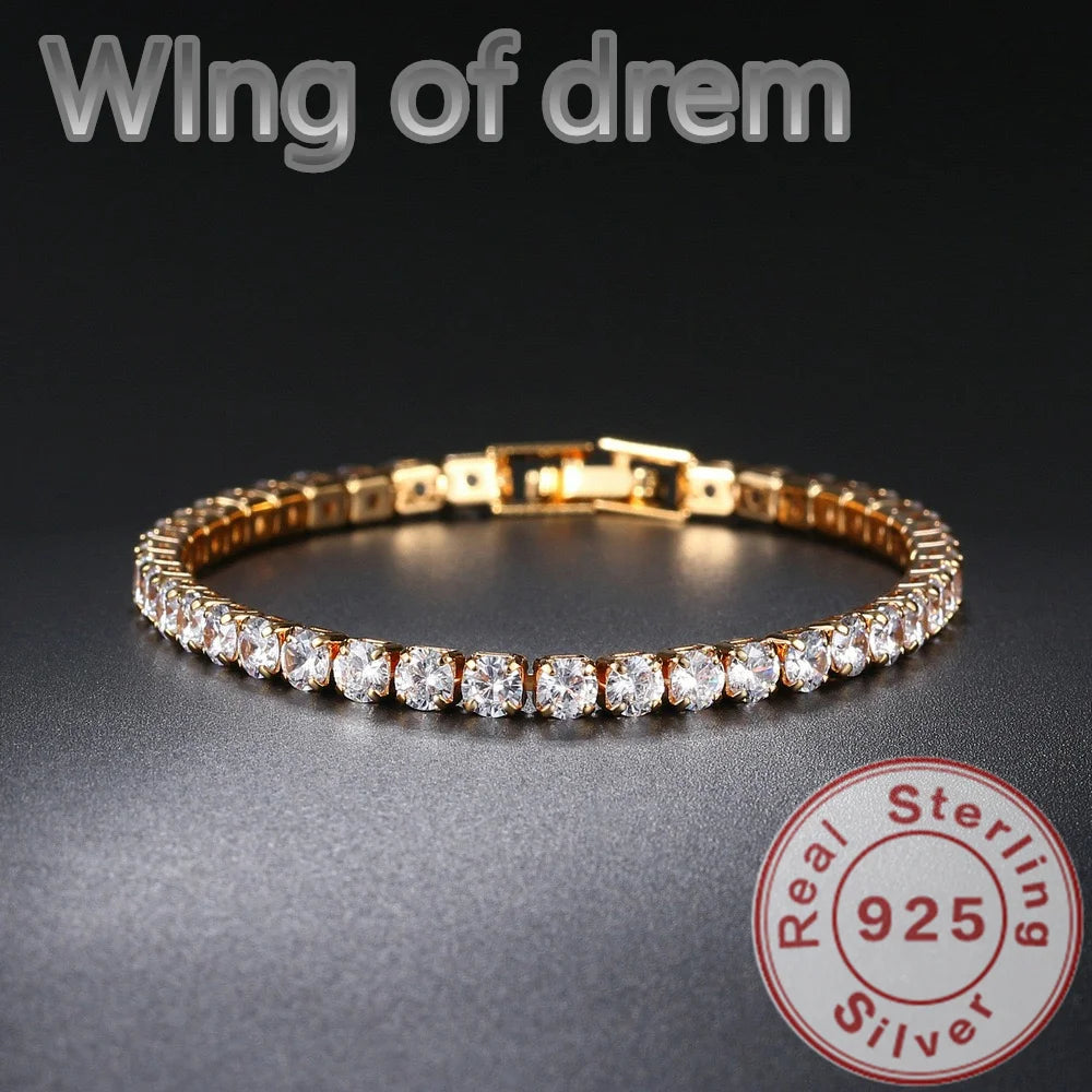 צמיד טניס מכסף 925 ומזהב 925